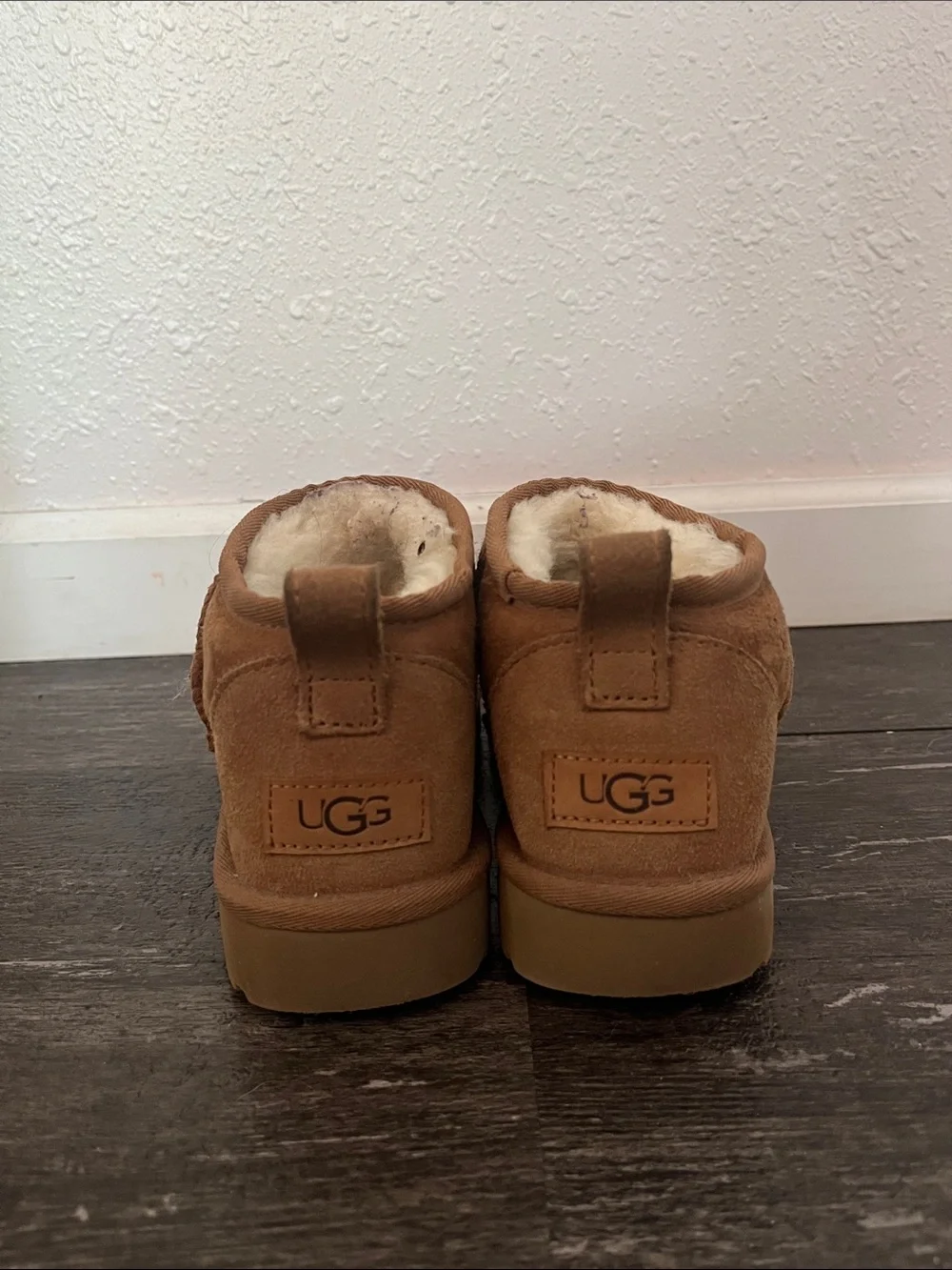 UGG Chestnut Suede Plush-Lined Slip-On Slippers